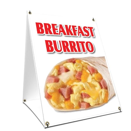 Signmission Breakfast Burrito, 36 Inch x 24 Inch A-frame Yard Sign, Plastic Sign SBC-2436-Breakfast Burrito