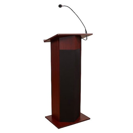 Oklahoma Sound Power Plus Lectern with Wireless Tie Clip Mic, Mahogany 111PLS-MY/LWM-6