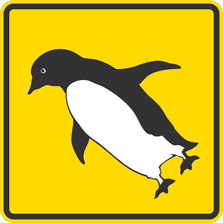 Lyle Penguin Walking Symbol, 24x24, Diamond Grade, Yellow G-12344-DG_24x24