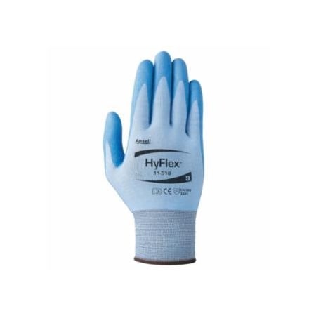 Hyflex 11-518 Polyurethane Palm Coated Gloves, Size 7, Blue/Gray, 12PK 012-11-518-7