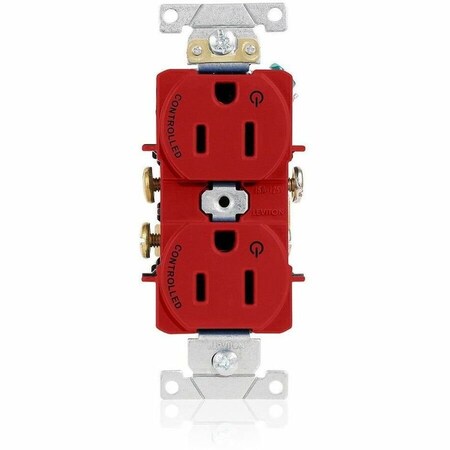 Leviton Dup Rec 15A 125V 2MCtrl Self-Gr Red 5262-S2R