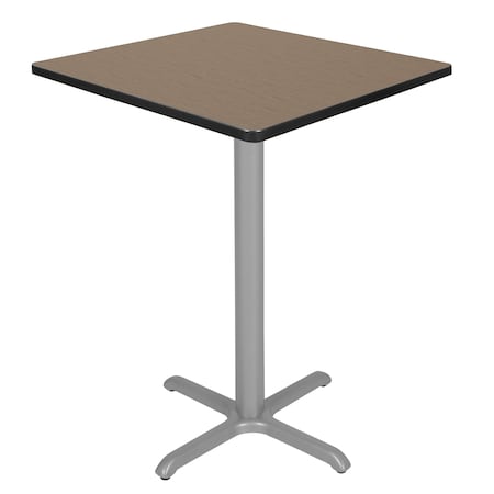 Regency Square Cain Small X-Base Cafe Table, 30 in W, 30 in L, Noble Oak TCB3030NOGY