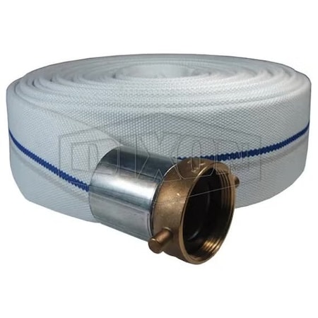 Dixon Single Jacket Mill Hose, 1-1/2 in, NST NH, 25 ft L, 75 psi, Synthetic, Domestic M15-25KAF