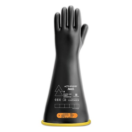 Ansell Electrical-Insulating Gloves, 36,000V AC, 54,000V DC, Natural Rubber Latex, 18 in Length, Size 11 RIG418YBSC