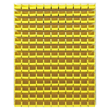 Quantum Storage Systems 48X61 HC LOUVERED PANEL W/165 BINS YELLOW QLP-4861HC-220-165YL