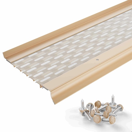 Waterlock Micromesh 6" K-Style & Box Gutters Aluminum/SS Gutter Guard, Cream, 25ft WM-6KS-025-CRM