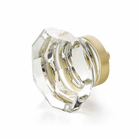 Schaub City Lights Faceted Dome Glass Knob Satin Brass Finish 54-SB