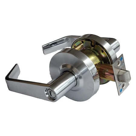 Ecs Hardware Commercial Lever Set Handle, 2-3/4 Standard Backset, Satin Chrome, Privacy, Grade 2 ECSH-CL201-SC-PR