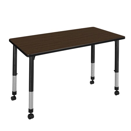 Regency Kee Height Adjustable Mobile Classroom Activity Table, 48 in W, 30 in L, Neo Walnut MT4830NWAPCBK