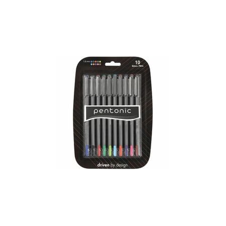 Pentonic Ballpoint Pen Set, 1 mm Pen Point, Assorted Ink, Nickel Silver Tip, 120PK PEN12199