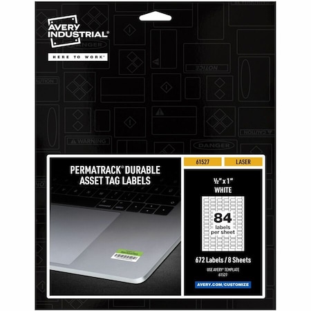 Avery PermaTrack Durable White Asset Ta, PK672 61527