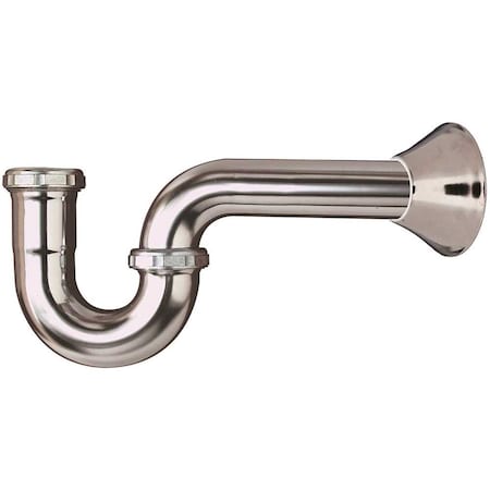 Keeney Mfg 1-1/4 in. x 1-1/4 in. 17-Gauge Brass P-Trap without Cleanout, Chrome 301CPBNDF