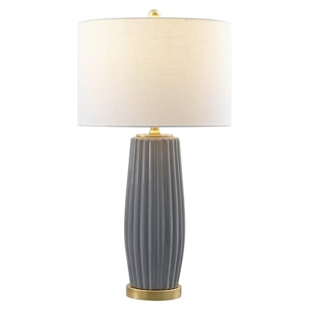 Jonathan Y Roman 28.5" Ceramic LED Table Lamp, Gray JYL5045B