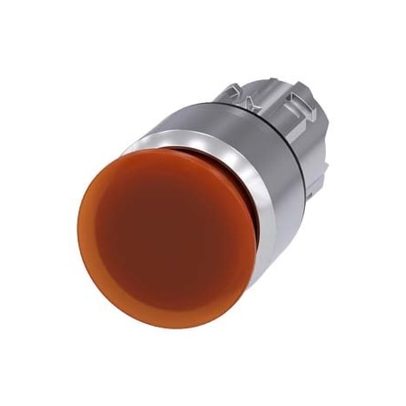 Siemens Illuminated mushroom pushbutton, 22 mm, round, metal, shiny, amber, 30 3SU1051-1AA00-0AA0