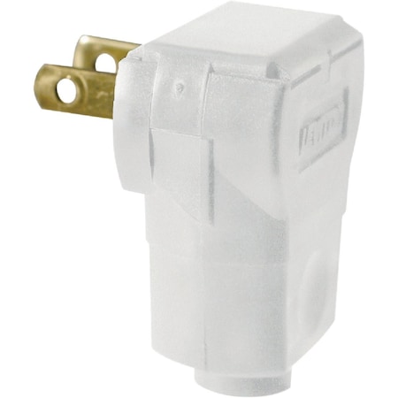 Leviton 15A 125V 2-Wire 2-Pole Angle Cord Plug White 010-101AN-00W