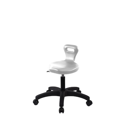 Blue Ridge Ergonomics Polyurethane Serpent Stool - Desk Height with Casters in Gray Polyurethane PSPDHSL-RG-RC-GRY