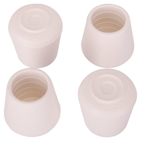 Prosource Furniture Leg Tip, Round, Rubber, White, 1 in Dia, 1-1/2 in H FE-50645-PS
