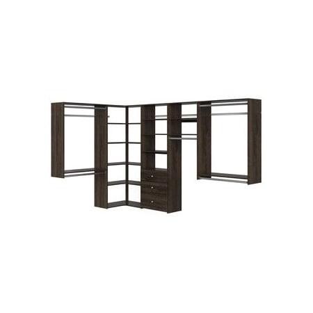Easy Track Ultimate Corner Closet Organizer Kit, Truffle PH43-TR