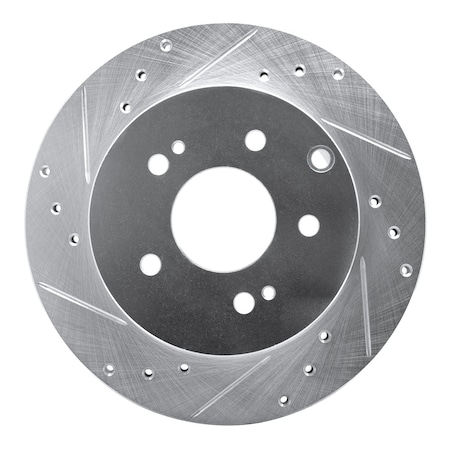 Dynamic Friction Co DFC Brake Rotor - Drilled and Slotted - Silver 631-72040L