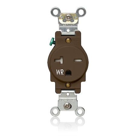 Leviton PlugsandRcptcls, 20A, 250VAC, Brn, Nylon, PK1 W5461-T00
