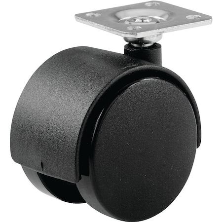 Shepherd Hardware Swivel Caster, 2 in Dia Wheel, Nylon/Urethane Wheel, Black, 75 lb 9417