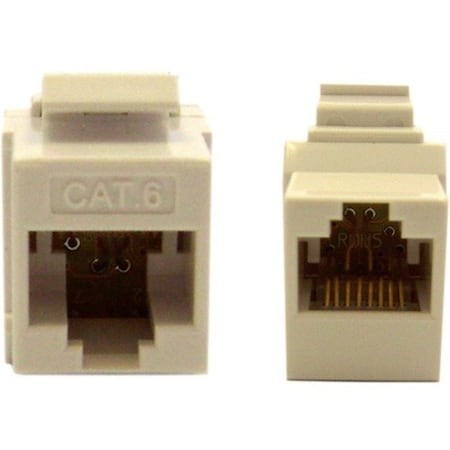 Cable Wholesale Cat6 Keystone Inline Coupler, White, RJ45 Female 326-220WH