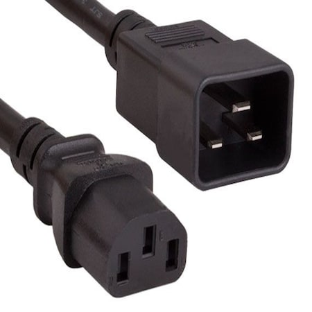 Sanoxy 10ft 14 AWG 15A 250V Power Cord IEC320 C20 to IEC320 C13, Black SNX-CBL-LDR-PW135-1210