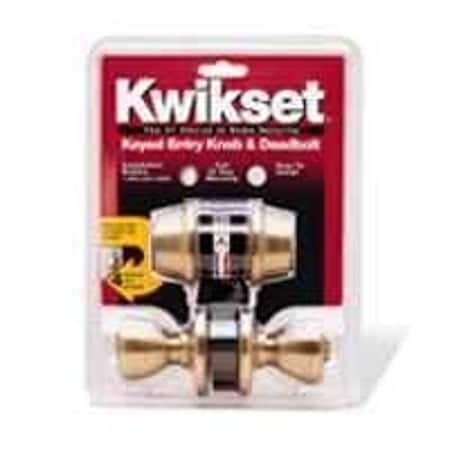 Kwikset Knob Lockset, 3 Grade, Keyed Key, Antique Brass, 238 x 234 in Backset, K6 Keyway 695T5CP6ALRCSK6