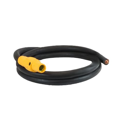 Power Assemblies Type W Pigtail 400A 4/0 AWG Series 16 Female Camlock to Blunt 10 ft, Yellow 40TW16010FBY