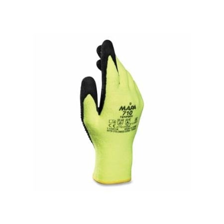 Mapa Professional Temp-Dex 710 Nitrile Palm-Coated Heat-Resistant Gloves, Size 11, Hi-Vis Yellow, Black Palm, 50PK 457-34710031