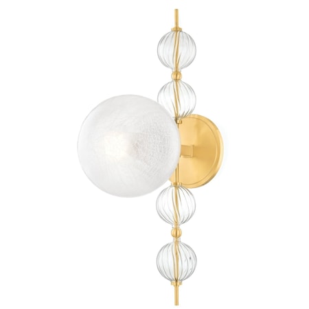 Hudson Valley Lighting Calypso 1 Light Wall Sconce 7.5 In. Aged Brass 6400-AGB