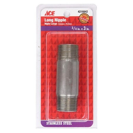 Smith-Cooper S8344NI006030CS 0.75 x 3 in. Stainless Nipple 4216842