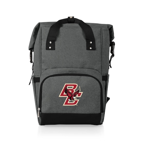 Picnic Time Family Of Brands NCAA Boston College Eagles On The Go Roll-Top Backpack CoolerHeathered Gray 616-00-105-056-0