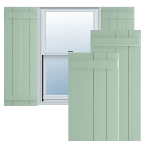 Ekena Millwork True Fit PVC, Four Board Joined Board-n-Batten Shutters, Seaglass, 21 1/2W x 61H, PR TFP101BBF21X061SG