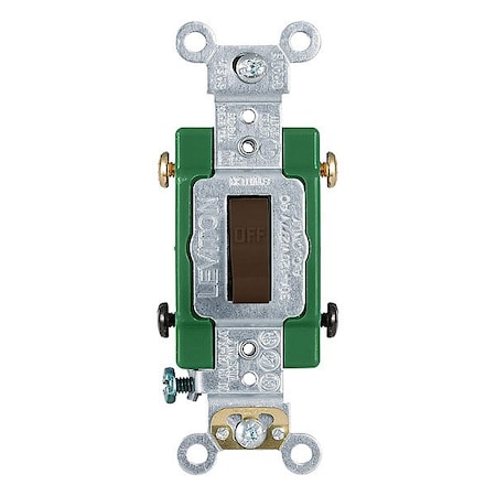 Leviton Wall Switch, 2 hp, Toggle, 30 A, Brown 3032-2