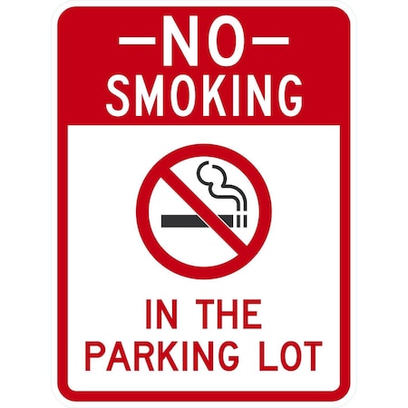 Lyle No Smoking In The Parking Lot with Symbol, 18x24, Non-Reflective, White G-10983-NA_18x24