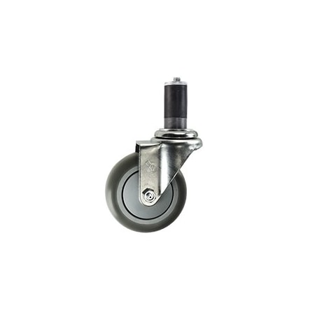 Service Caster 4'' SS Thermoplastic Rubber Wheel Swivel 1'' Expanding Stem Caster SCC-SSEX20S414-TPRB-1