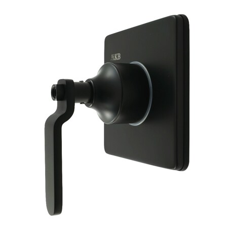 Kingston Brass Single-Handle Three-Way Diverter Valve with Square Trim Kit, Matte Black KS3040KL
