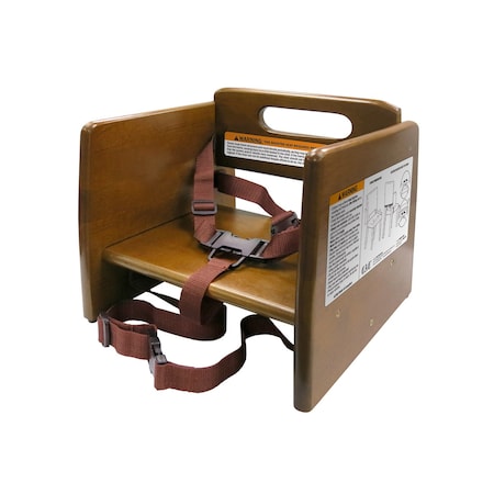 Cac Foodservice Booster Seat Wooden 10-7/8 inH Walnut CHWB-11WNT