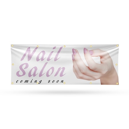 Signmission Nail Salon Coming Soon, 48 Inch x 120 Inch, Vinyl Banner B-120-30747
