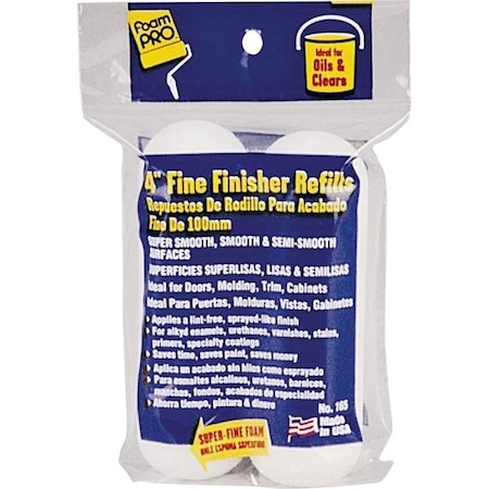 Foampro Roller Refill, 3/8 in Thick Nap, 4 in L, Foam Cover 165
