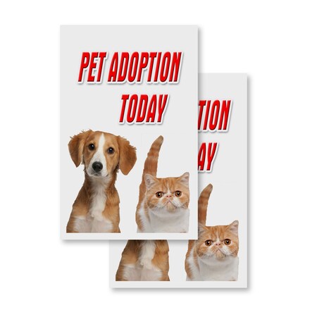 Signmission Pet Adoption Today, Vinyl Decals Only 24 Inch x 36 Inch, Vinyl Decal, 2PK DSB-2436-2PACK-Pet Adoption Today