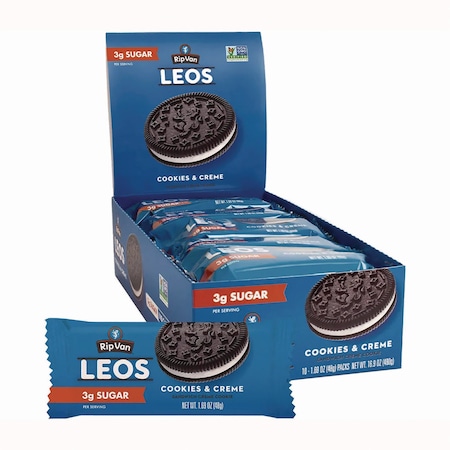 Rip Van Leos Cookies and Cream Sandwich Cookies, 2 Cookies, 10PK RVW62000