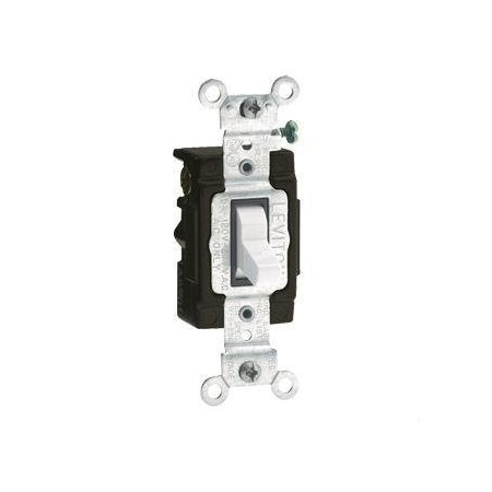 Leviton Toggle 3-Way Illum Commercial 15A White 5503-LHW