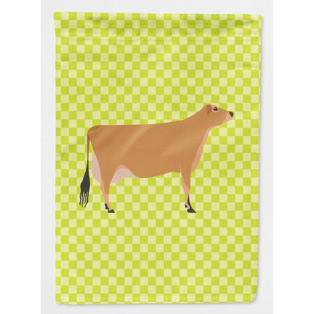 Carolines Treasures Jersey Cow Green Flag Canvas House BB7655CHF