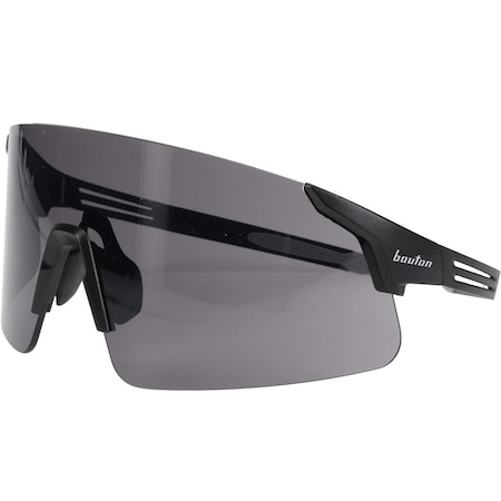 Bouton Optical Enhanced Coverage Frameless Safety Glasses, w/Black Temples and Gray FogLess 3Sixty Lens Coating 250-40-0521
