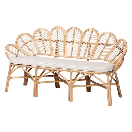 Bali & Pari Eliava Natural Rattan Accent Bench 259-14222-ZORO