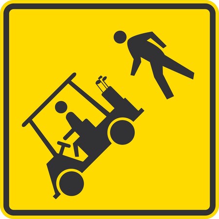 Lyle Golf Cart And Pedestrian Symbol Crossing Sign, 24x24, Diamond Grade, Yellow G-12356-DG_24x24