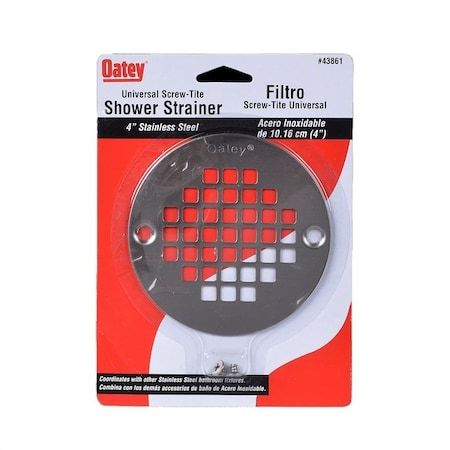 Oatey Replacement Strainer, Stainless Steel, Stainless Steel, Specifications: Round Shape, Screw-In Cover 43861