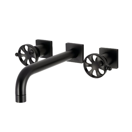 Kingston Brass Two-Handle Wall Mount Tub Faucet, Matte Black KS6020RX